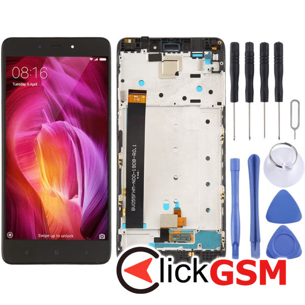 Piesa Display Cu Touchscreen Si Rama Negru Xiaomi Redmi Note 4 25ix