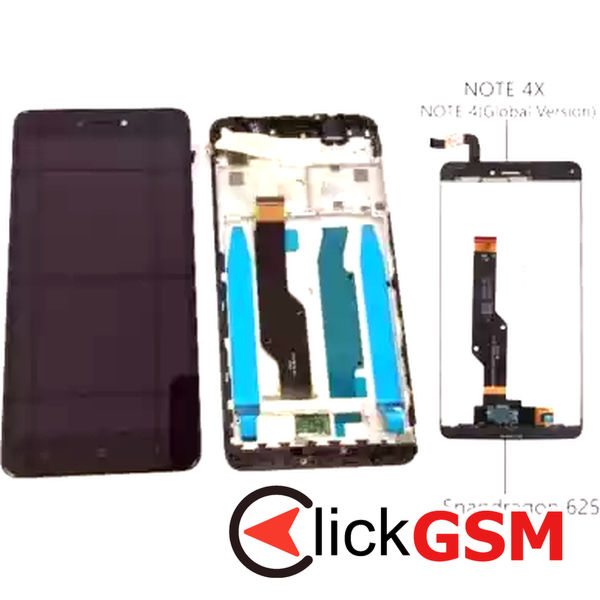 Piesa Piesa Display Cu Touchscreen Si Rama Negru Xiaomi Redmi Note 4x 3a8f