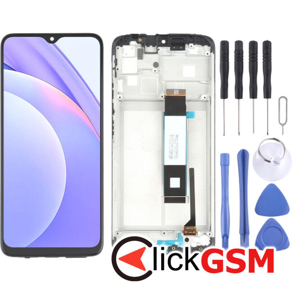 Piesa Piesa Display Cu Touchscreen Si Rama Negru Xiaomi Redmi Note 9 261g