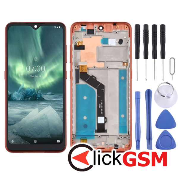 Piesa Display Cu Touchscreen Si Rama Orange Nokia 6.2 4nqn