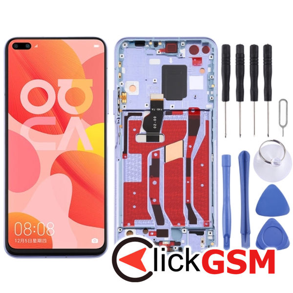 Piesa Display Cu Touchscreen Si Rama Purple Huawei Nova 6 5g 302v