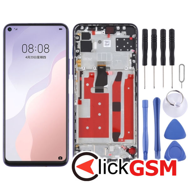 Piesa Display Cu Touchscreen Si Rama Purple Huawei Nova 7 Se 5g 2us7