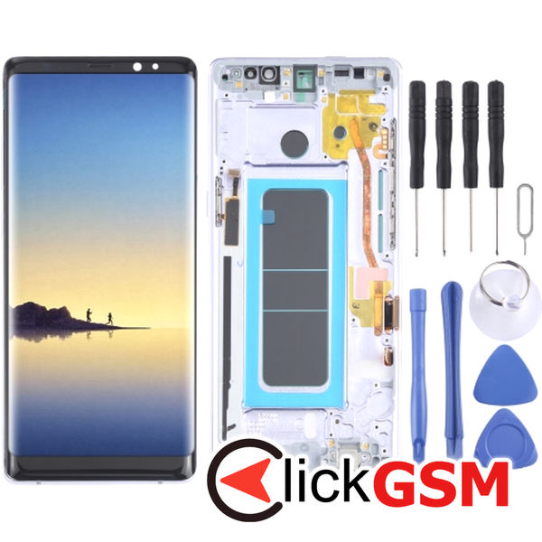 Piesa Piesa Display Cu Touchscreen Si Rama Purple Samsung Galaxy Note8 4f1t