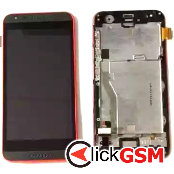 Piesa Display Cu Touchscreen Si Rama Rosu Htc Desire 620 19fo