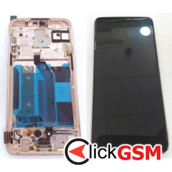 Piesa Piesa Display Cu Touchscreen Si Rama Roz Oneplus 6 24md