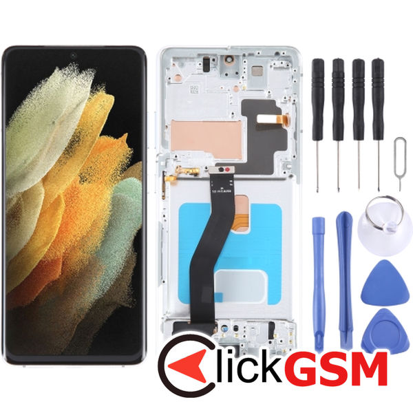 Piesa Display Cu Touchscreen Si Rama Samsung Galaxy S21 Ultra 5g 4eu0