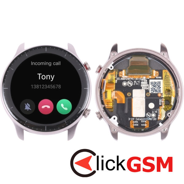 Piesa Piesa Display Cu Touchscreen Si Rama Silver Amazfit Gtr 2 2tfu