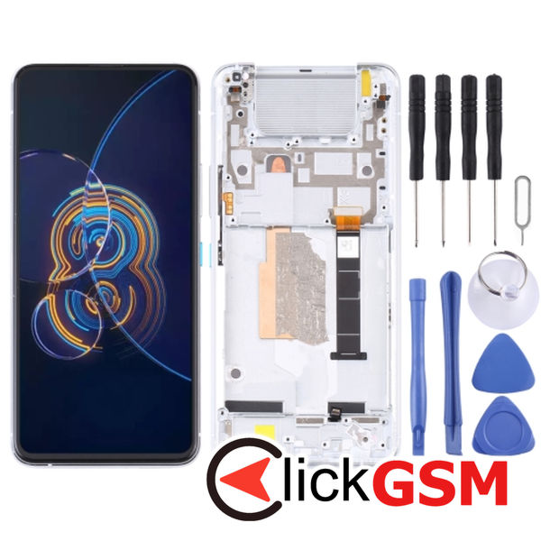 Piesa Piesa Display Cu Touchscreen Si Rama Silver Asus Zenfone 8 Flip 259o