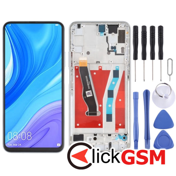 Piesa Piesa Display Cu Touchscreen Si Rama Silver Huawei P Smart Pro 2bzz