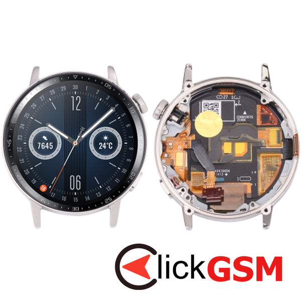 Piesa Piesa Display Cu Touchscreen Si Rama Silver Huawei Watch 4nge