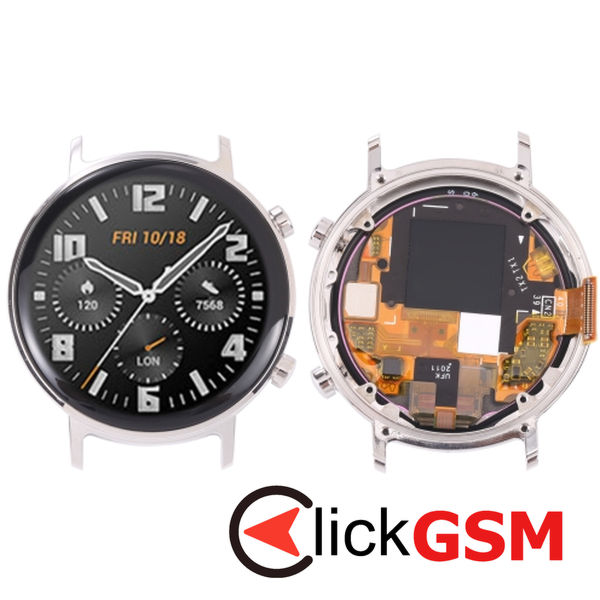 Piesa Display Cu Touchscreen Si Rama Silver Huawei Watch Gt2 42mm 23kv