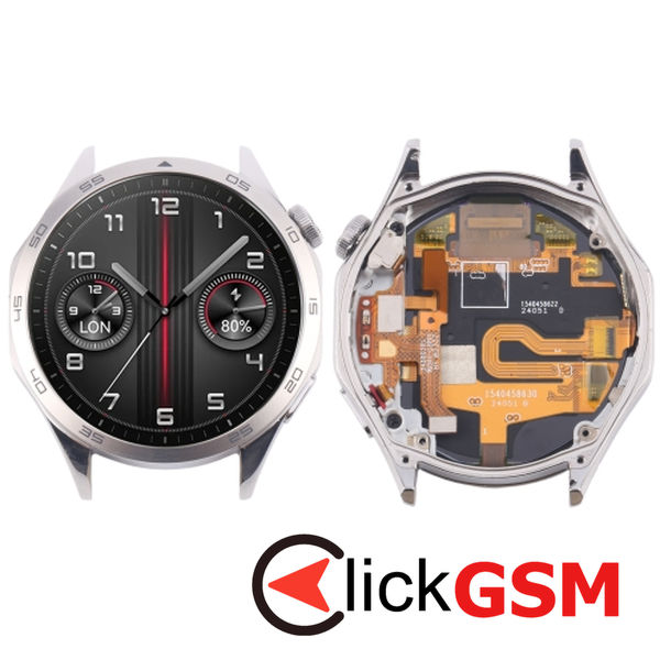 Piesa Display Cu Touchscreen Si Rama Silver Huawei Watch Gt4 46mm 4ngr