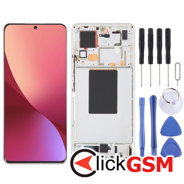 Piesa Display Cu Touchscreen Si Rama Silver Xiaomi 12 Pro 43dc