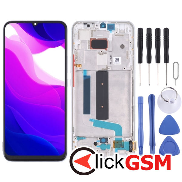 Piesa Display Cu Touchscreen Si Rama Silver Xiaomi Mi 10 Lite 5g 25zz