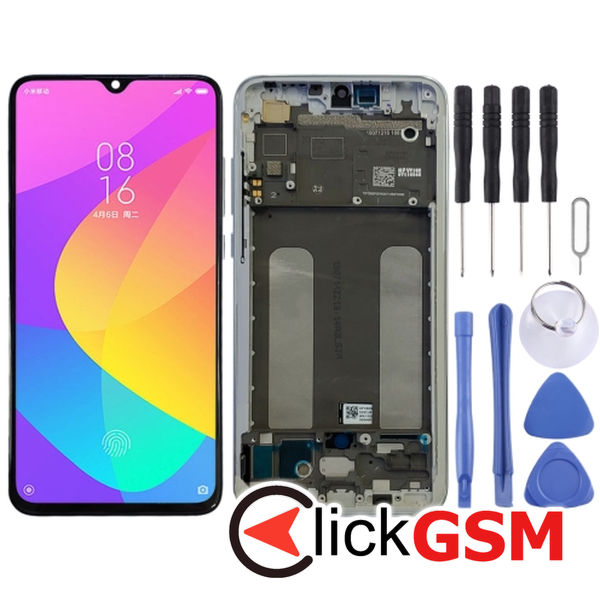 Piesa Piesa Display Cu Touchscreen Si Rama Silver Xiaomi Mi Cc9 25yw