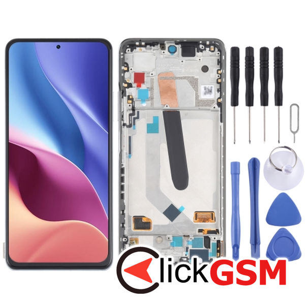 Piesa Display Cu Touchscreen Si Rama Silver Xiaomi Redmi K40 2618