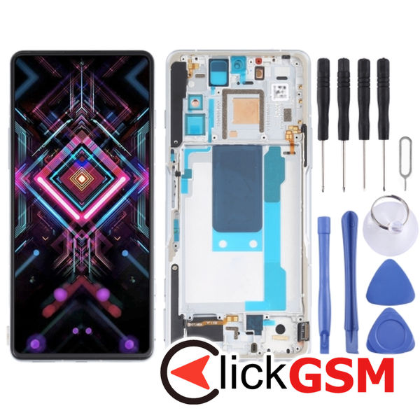 Piesa Piesa Display Cu Touchscreen Si Rama Silver Xiaomi Redmi K40 Gaming Edition 2g4j