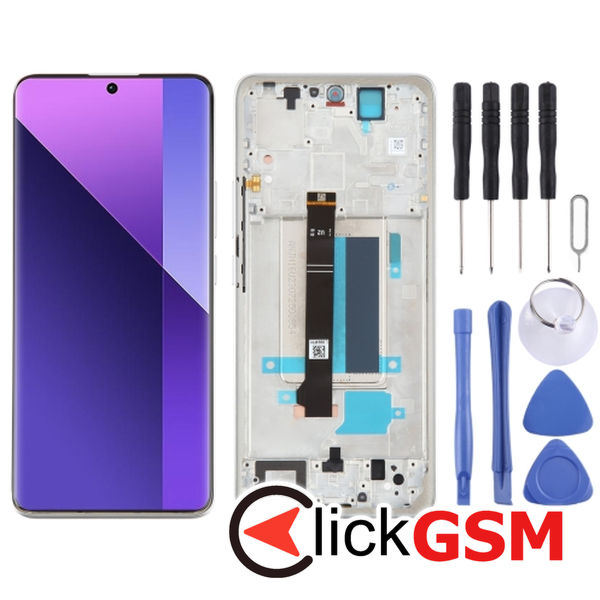 Piesa Display Cu Touchscreen Si Rama Silver Xiaomi Redmi Note 13 Pro.plus 433x