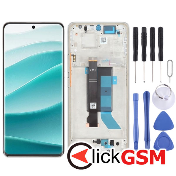 Piesa Piesa Display Cu Touchscreen Si Rama Silver Xiaomi Redmi Note 14 Pro 5g 4p7h