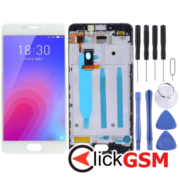 Piesa Piesa Display Cu Touchscreen Si Rama White Meizu M6 2fer