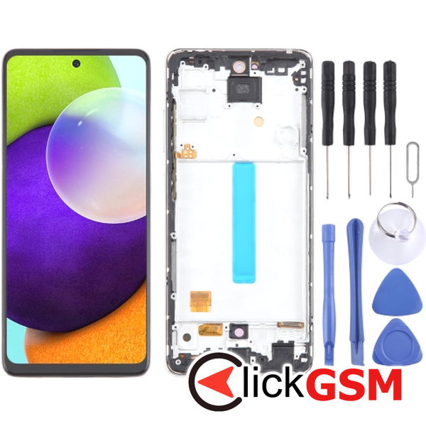 Piesa Display Cu Touchscreen Si Rama White Samsung Galaxy A52 4o3m