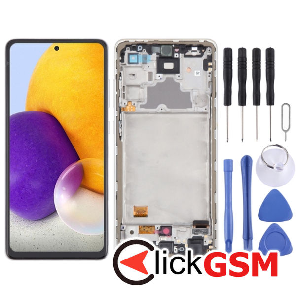 Piesa Display Cu Touchscreen Si Rama White Samsung Galaxy A72 4o5c