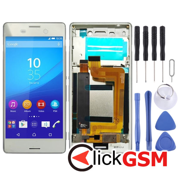 Piesa Piesa Display Cu Touchscreen Si Rama White Sony Xperia M4 Aqua 215i