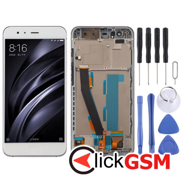 Piesa Piesa Display Cu Touchscreen Si Rama White Xiaomi Mi 6 4p2m