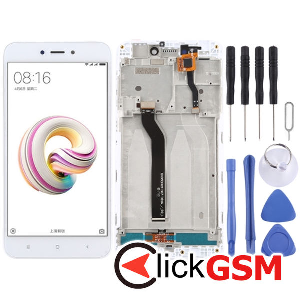 Piesa Display Cu Touchscreen Si Rama White Xiaomi Redmi 5a 25jf