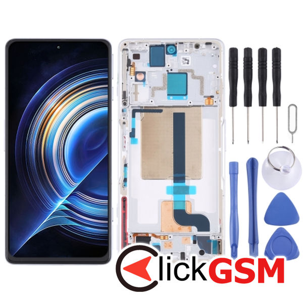 Piesa Display Cu Touchscreen Si Rama White Xiaomi Redmi K50 25yr