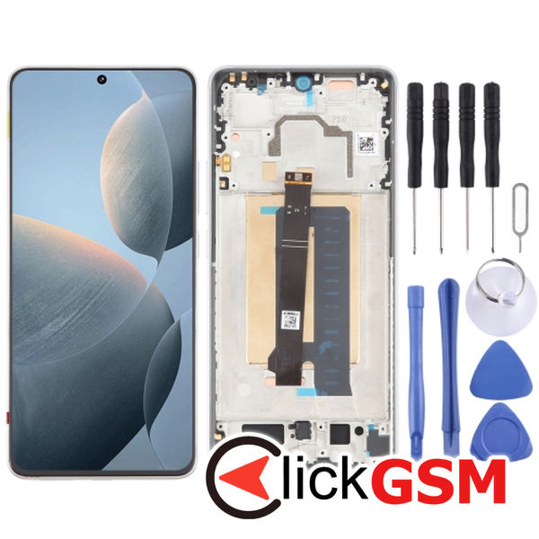 Piesa Display Cu Touchscreen Si Rama White Xiaomi Redmi K70e 4p6d