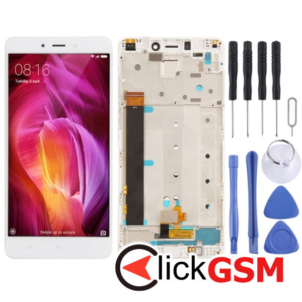 Piesa Piesa Display Cu Touchscreen Si Rama White Xiaomi Redmi Note 4 25iy