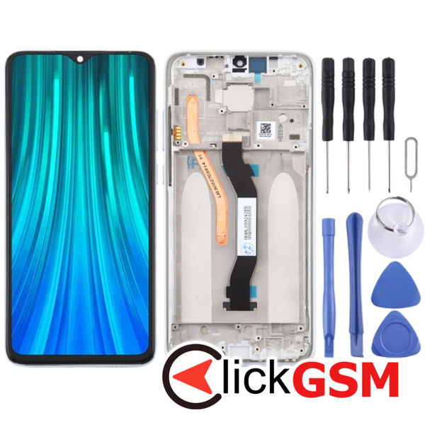 Piesa Display Cu Touchscreen Si Rama White Xiaomi Redmi Note 8 Pro 25k9