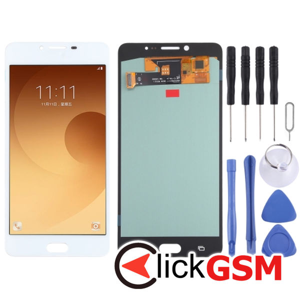 Piesa Piesa Display Cu Touchscreen White Samsung Galaxy C9 Pro 4f13