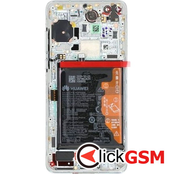 Piesa Piesa Display Original Cu Touchscreen Rama Si Baterie Alb Huawei P40 41cs