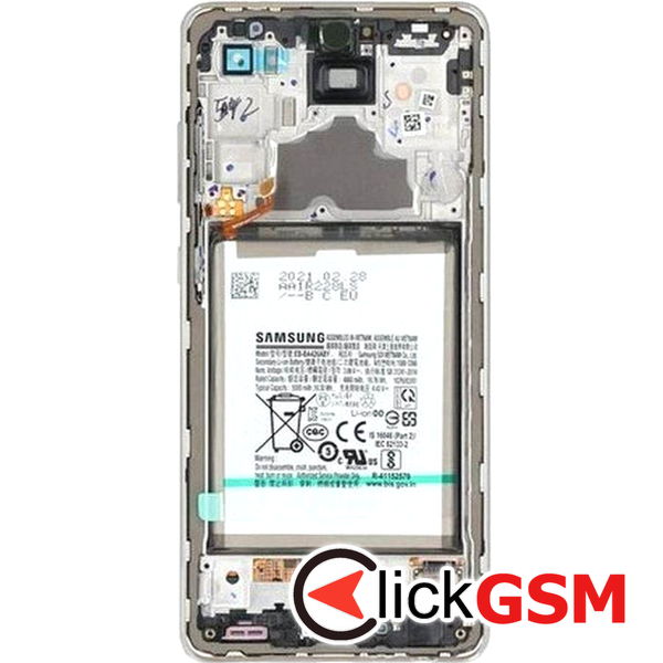 Piesa Display Original Cu Touchscreen Rama Si Baterie Alb Samsung Galaxy A72 40a9