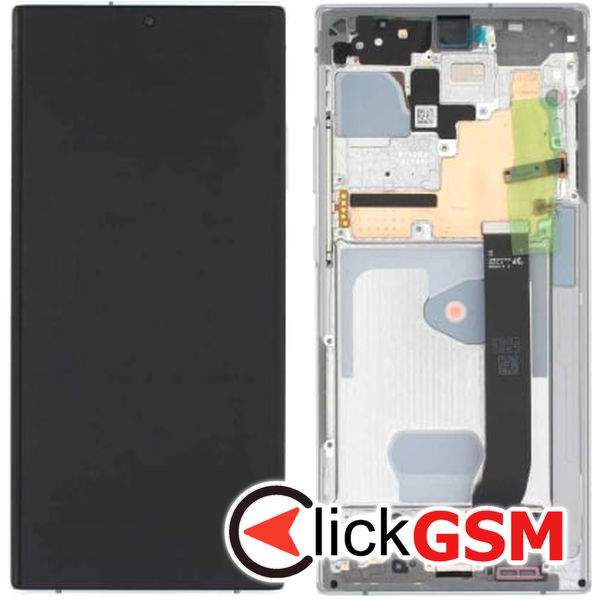 Piesa Piesa Display Original Cu Touchscreen Rama Si Baterie Alb Samsung Galaxy Note20 Ultra 4mwu