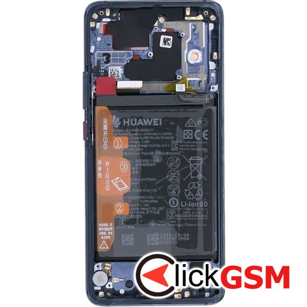 Piesa Display Original Cu Touchscreen Rama Si Baterie Albastru Huawei Mate 20 Pro 41bj