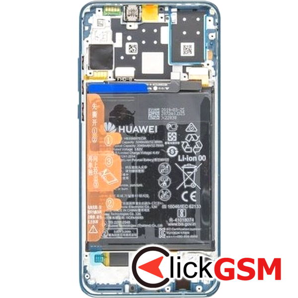 Piesa Display Original Cu Touchscreen Rama Si Baterie Albastru Huawei P30 Lite 41d6