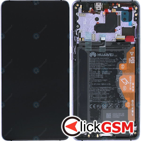 Piesa Display Original Cu Touchscreen Rama Si Baterie Argintiu Huawei Mate 20 X 3w4y