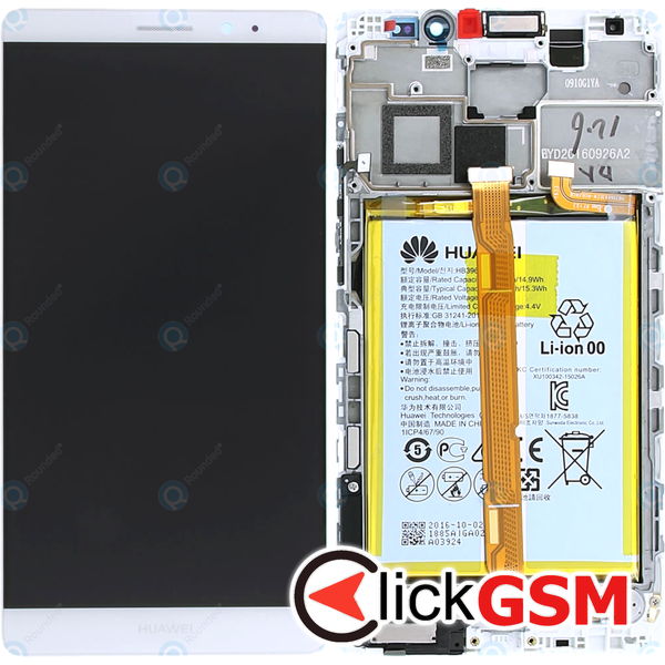 Piesa Piesa Display Original Cu Touchscreen Rama Si Baterie Argintiu Huawei Mate 8 3w52