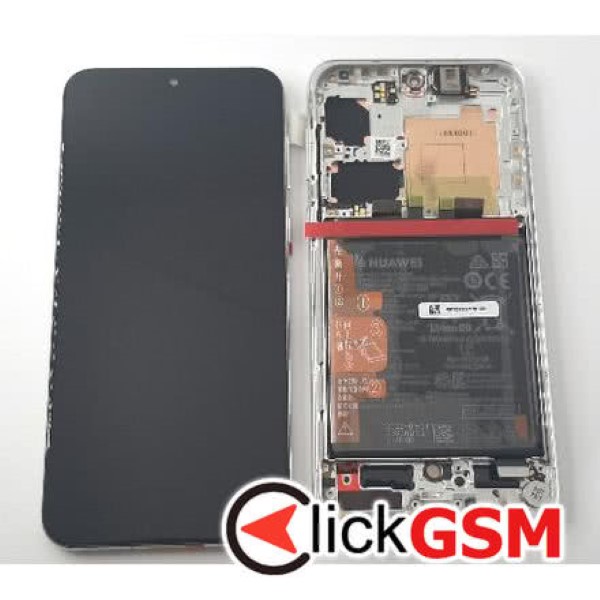 Piesa Display Original Cu Touchscreen Rama Si Baterie Argintiu Huawei P50 34f