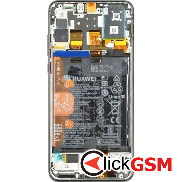 Piesa Display Original Cu Touchscreen Rama Si Baterie Negru Huawei P30 Lite 418n