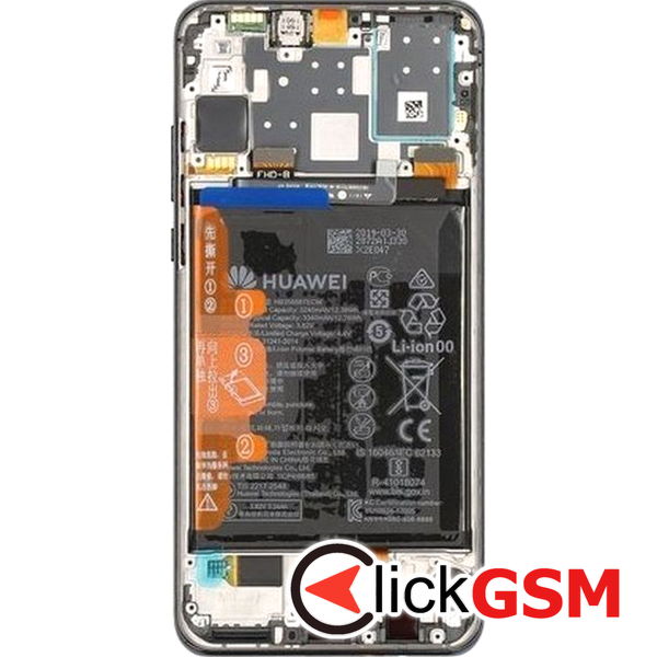 Piesa Piesa Display Original Cu Touchscreen Rama Si Baterie Negru Huawei P30 Lite 41b4