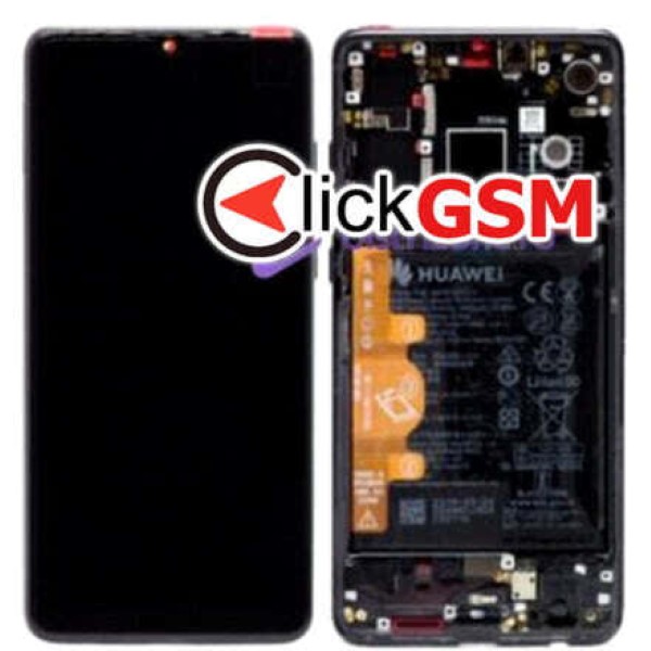 Piesa Display Original Cu Touchscreen Rama Si Baterie Negru Huawei P30 Pyz