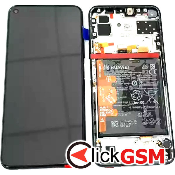 Piesa Piesa Display Original Cu Touchscreen Rama Si Baterie Negru Huawei P40 Lite 5g Bo1