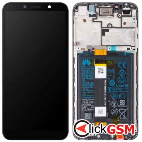 Piesa Piesa Display Original Cu Touchscreen Rama Si Baterie Negru Huawei Y5p 2wi6