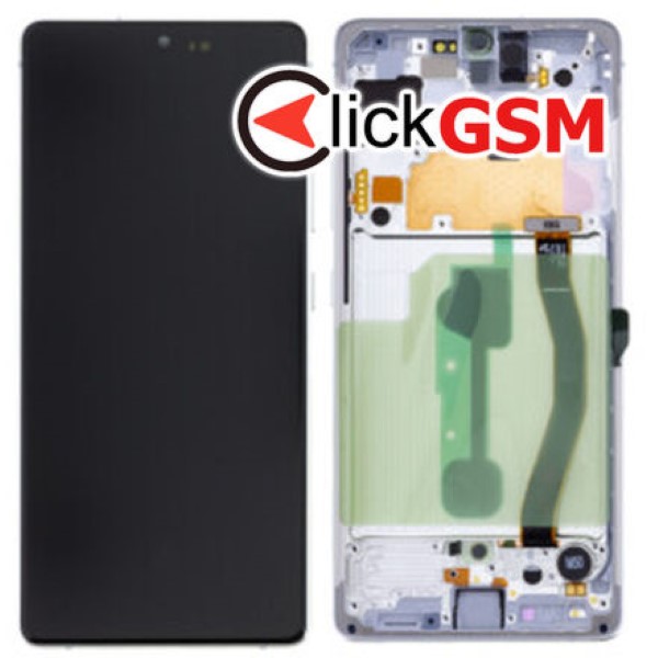 Piesa Piesa Display Original Cu Touchscreen Si Rama Alb Samsung Galaxy S10 Lite Pxm