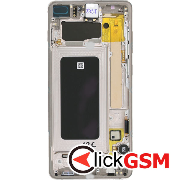 Piesa Display Original Cu Touchscreen Si Rama Alb Samsung Galaxy S10.plus Ajh