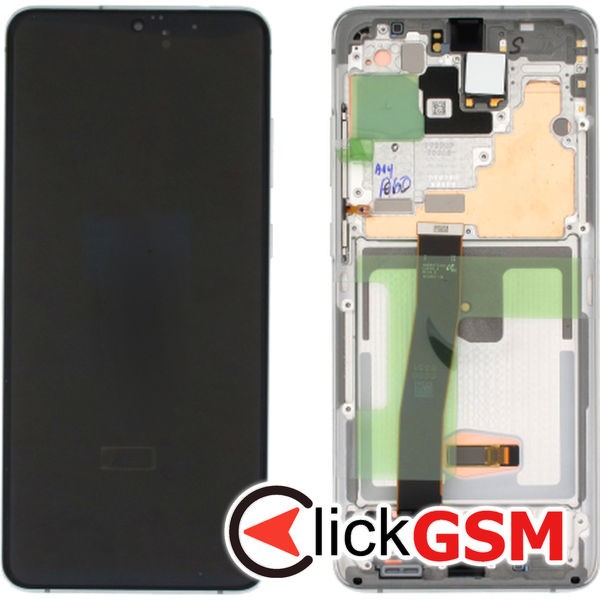 Piesa Display Original Cu Touchscreen Si Rama Alb Samsung Galaxy S20 Ultra 5g Ln9